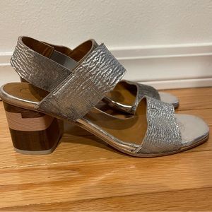 Coclico Silver Sandals Heels Size 38.5